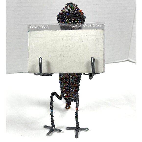 African Wire Beaded Wire Chameleon Business Card Pen Pencil Holder South Africa - Picture 7 of 10
